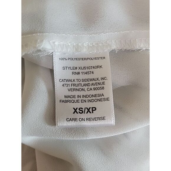 Pleione womens XS tank top shirt tan white blue stripped lined keyhole - Picture 7 of 11